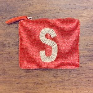 “S” beaded coin purse
